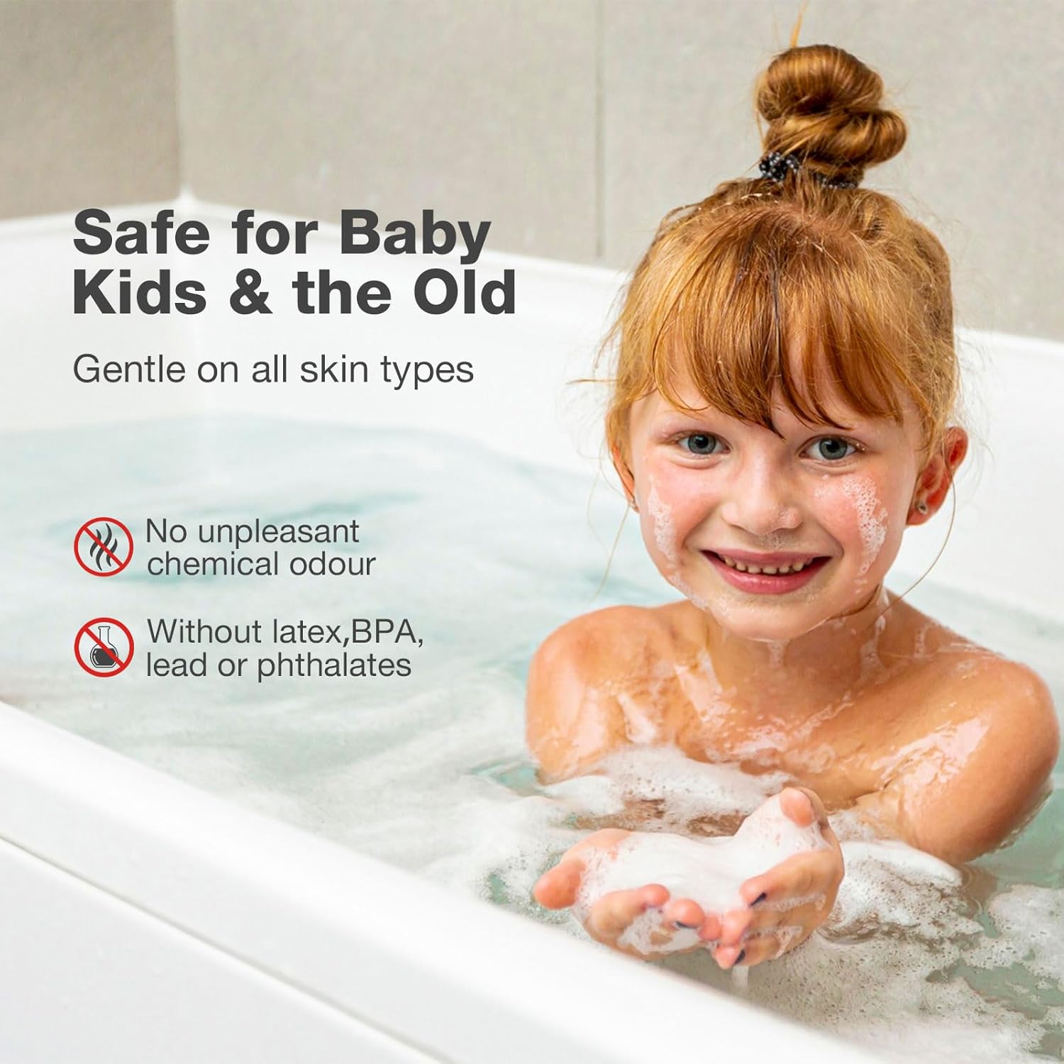 Anti-slip shower mats to prevent slips for children and elderly especially.